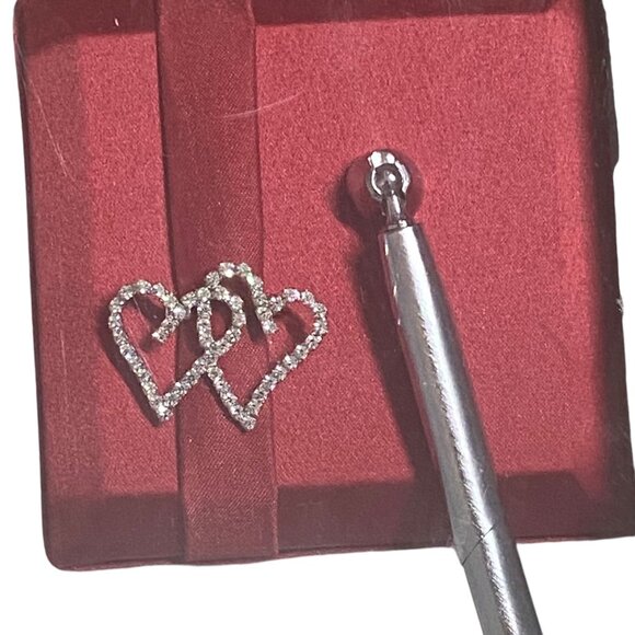 Hortense B. Hewitt "With All My Heart" Pen Set Red Heart Rhinestone Wedding - Picture 2 of 4